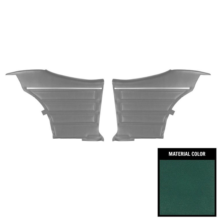 PDO443C Pre-Assembled Gold Edition, Rear Door Panels for 1968 GTO/Lemans Hardtop Dark Aqua