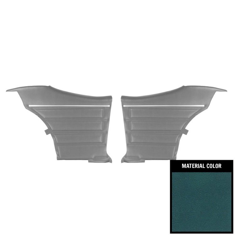 PDO446C Pre-Assembled Gold Edition, Rear Door Panels for 1968 GTO/Lemans Convt Medium Blue
