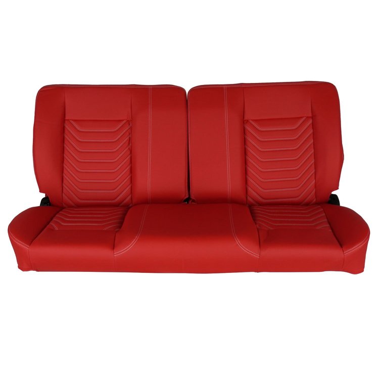 RM-BA22X6X 60 in. Sport Mod I Bench Seat Red Vinyl Wide Red Insert White Thread w/o Cupholder