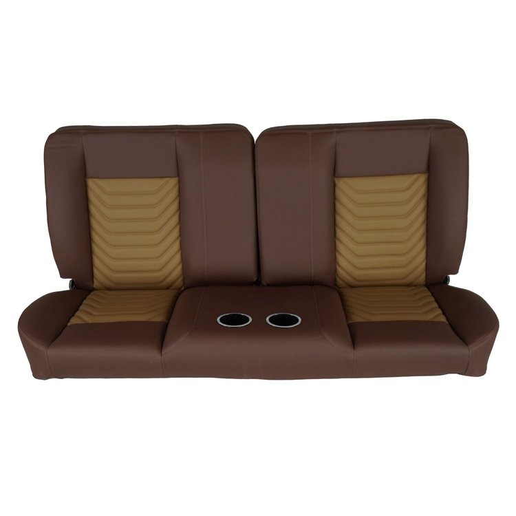 RM-BA35X3C 60 in. Sport Mod I Bench Seat Brn Vinyl Camel/Beige Insert Brn Thread w/Cupholder