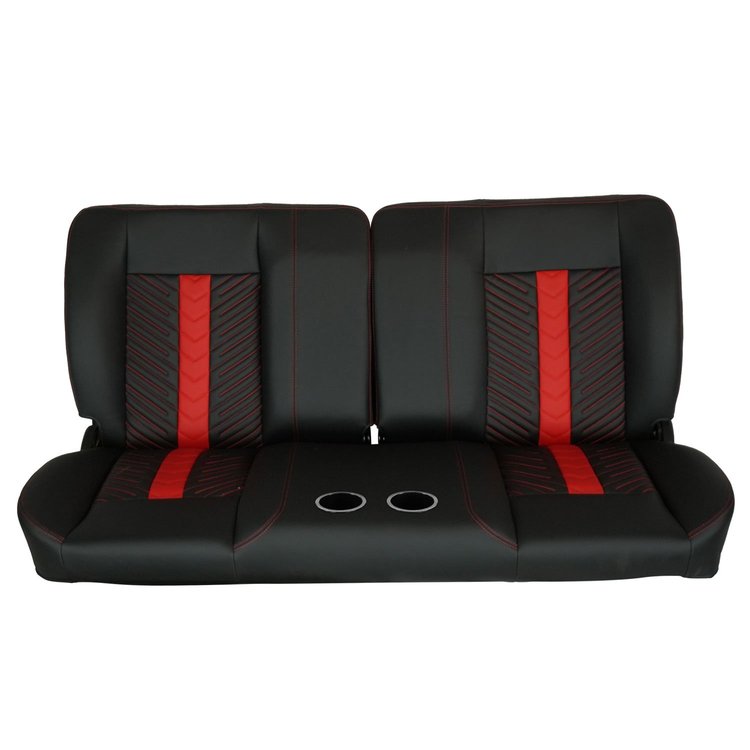 RM-BB1122C 60 in. Sport Mod II Bench Seat Black Vinyl Black/Red Insert Red Thread w/Cupholder