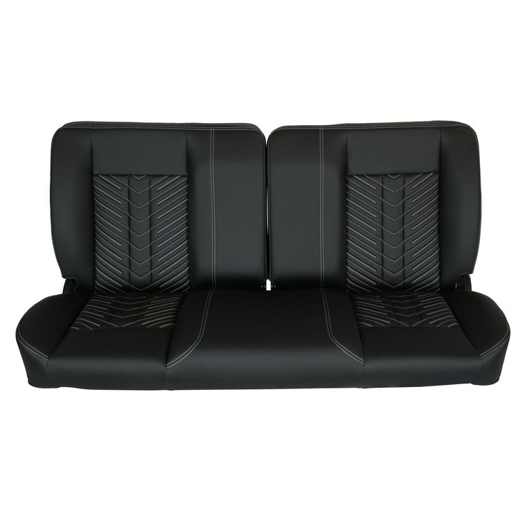 RM-BB11X6X 60 in. Sport Mod II Bench Seat Black Vinyl Thin Black Insert Wht Thread w/o Cupholder