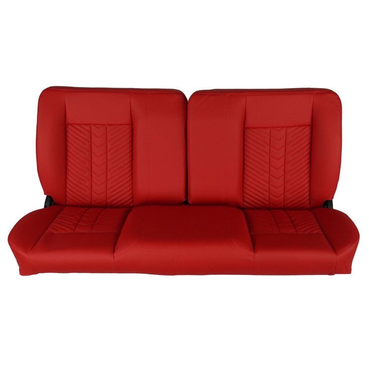 RM-BB22X2X 60 in. Sport Mod II Bench Seat Red Vinyl Thin Red Insert Red Thread w/o Cupholder