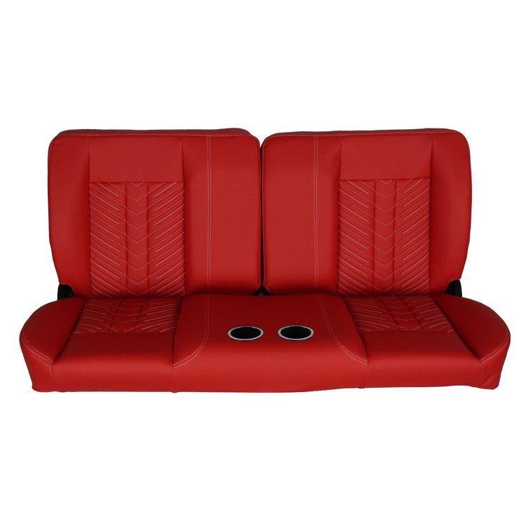 RM-BB22X6C 60 in. Sport Mod II Bench Seat Red Vinyl Thin Red Insert White Thread w/Cupholder