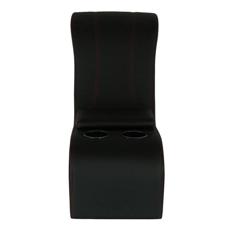 RM-CA12 Truck Console with Cupholders and with Storage Black Vinyl Red Thread