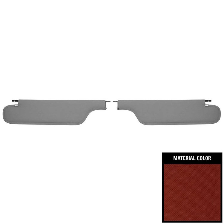 SV7103AC Basketweave Sun Visors for 1967-1968 Pontiac Firebird Hardtop Dark Red