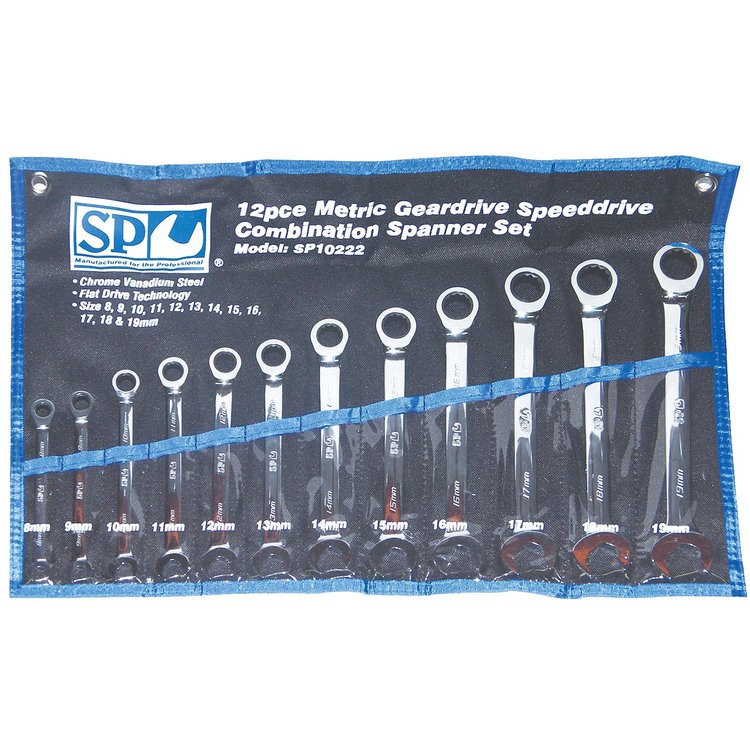 12-Piece Metric Gear-Drive Speed-Drive Combination Wrench Set