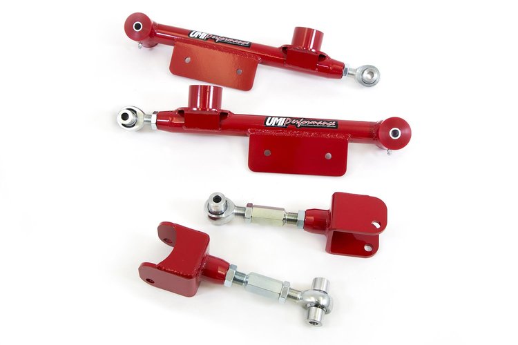 101517-R Adjustable upper & lower control arms; Red