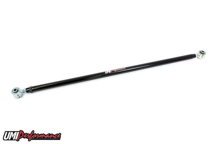 UMI?s double adjustable panhard bar is a must for rear end centering after vehicle lowering as well