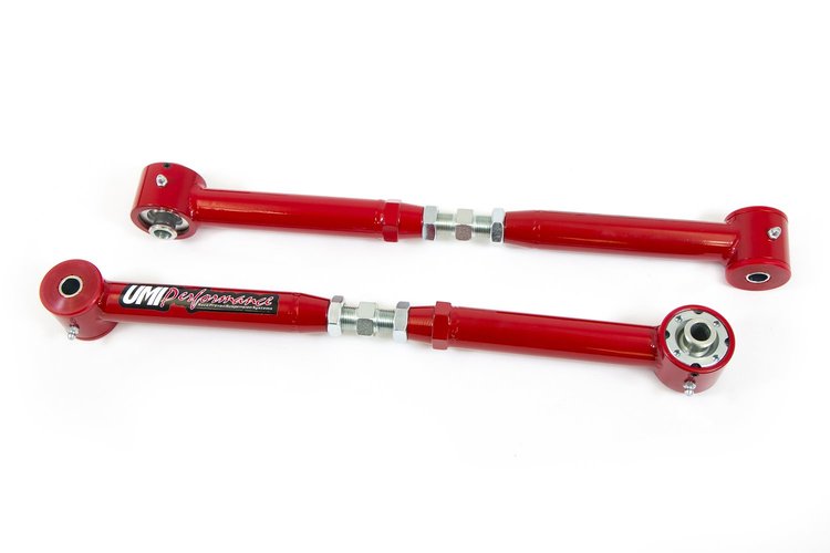 1061-R Adjustable lower control arms for 2005-Up Ford Mustang; Red