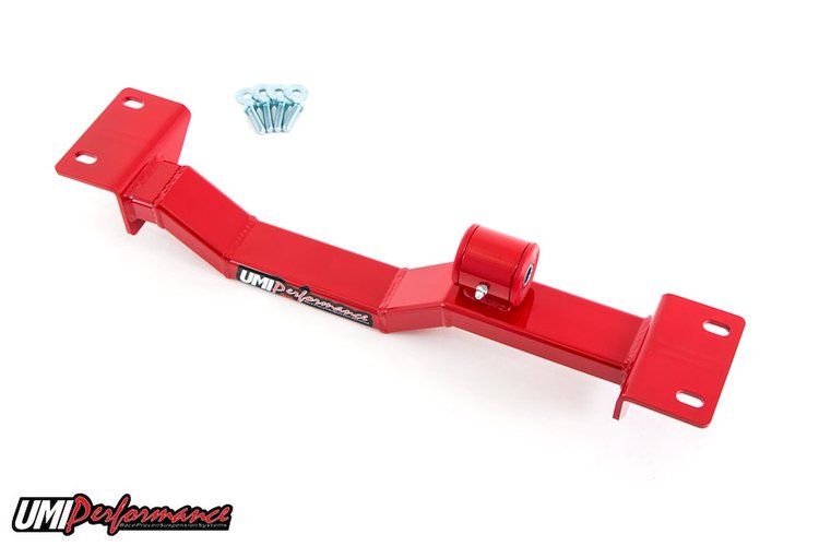 2202AS-R 1993-2002 GM F-Body Tunnel Brace Mount Long Tube Header Set-Ups; Red