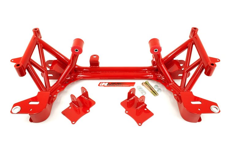 2324-R 1993-2002 GM F-Body K-Member SBC/BBC Motor Mounts Road Race; Red