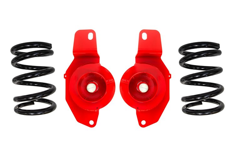 2411-3-R 1982-1992 GM F-Body Upper Spring Mount Weight Jacks 1050 lb/in; Red