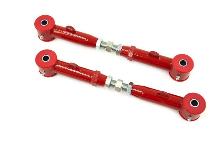 The rear toe rods control the camber alignment of the rear end preventing the tire from moving inwar