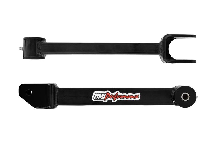 2540-B Camaro Rear Lower Trailing Links, Non-Adjustable, Poly Bushings, Black; Black