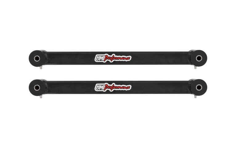 2543-B Camaro Rear Toe Rods, Non-Adjustable, Poly Bushings, Black; Black
