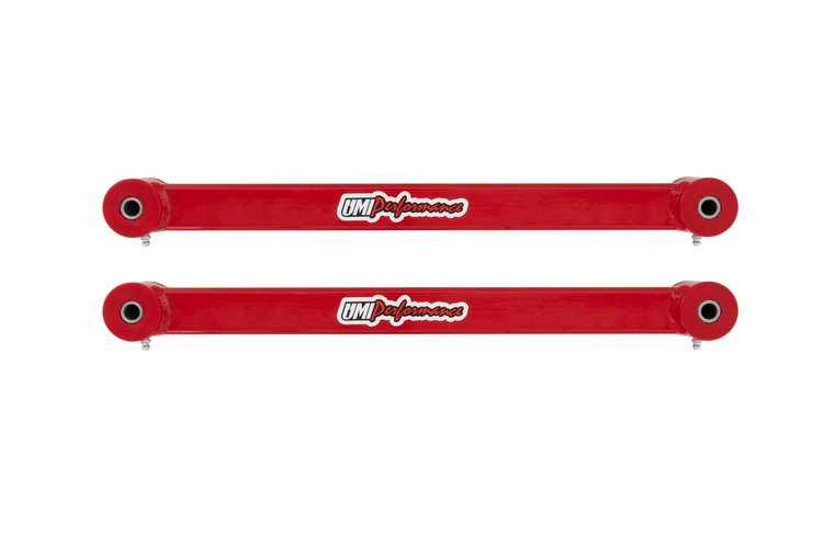 2543-R Camaro Rear Toe Rods, Non-Adjustable, Poly Bushings, Red; Red