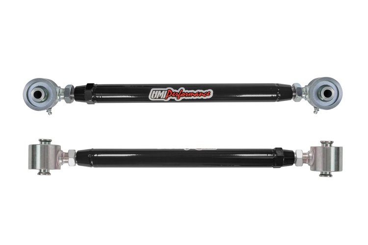 2544-B Camaro Rear Toe Rods, Adjustable, Roto-Joint, Black; Black