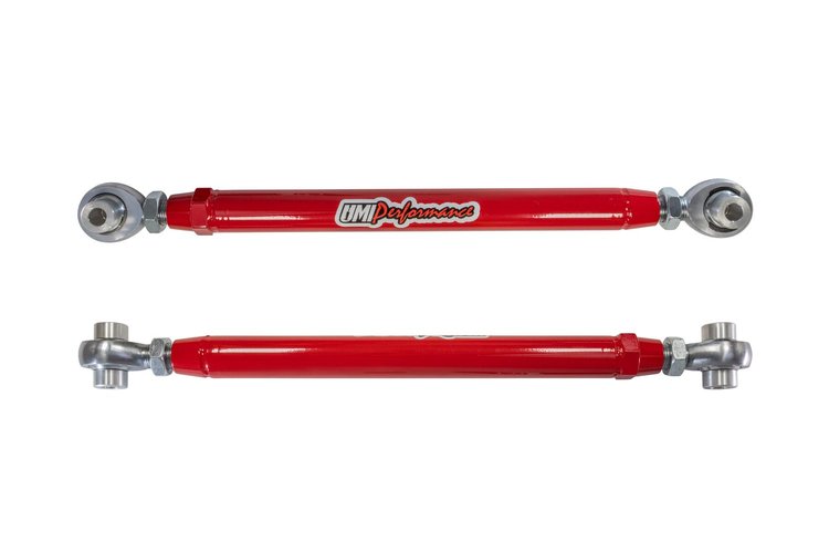 2545-R Camaro Rear Toe Rods, Adjustable, Rod Ends, Red; Red