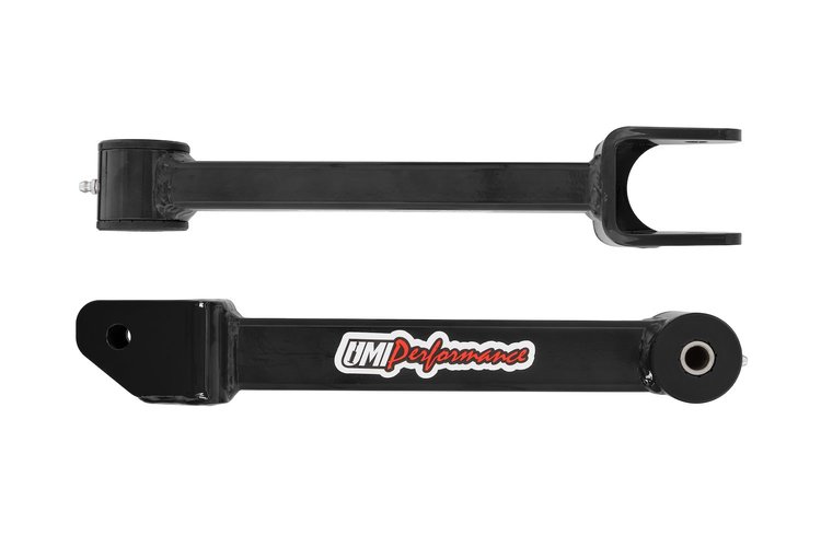 2550-B Camaro Rear Upper Trailing Links, Non-Adjustable, Poly Bushings, Black; Black