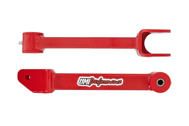 2550-R Camaro Rear Upper Trailing Links, Non-Adjustable, Poly Bushings, Red; Red