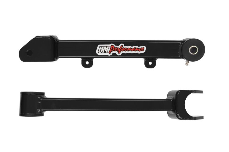 2553-B Camaro Rear Upper Control Arms, Non-Adjustable, Poly Bushings, Black; Black