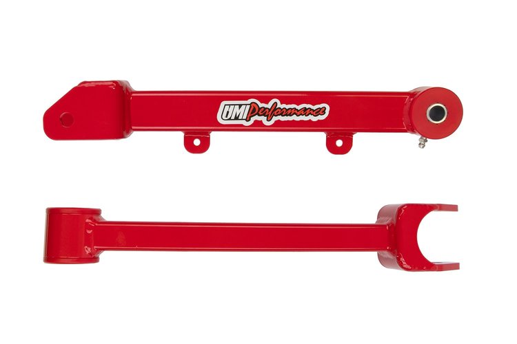 2553-R Camaro Rear Upper Control Arms, Non-Adjustable, Poly Bushings, Red; Red