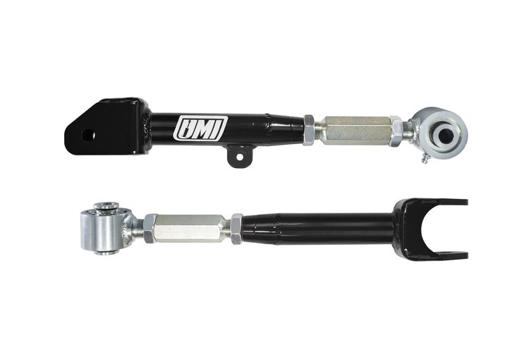 2554-B Camaro Rear Upper Control Arms, Adjustable, Roto-Joints, Black; Black