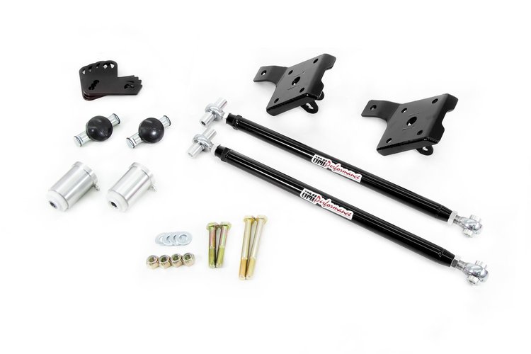 2628-B 1970-1981 GM F-Body Leaf Spring Traction Bars; Black