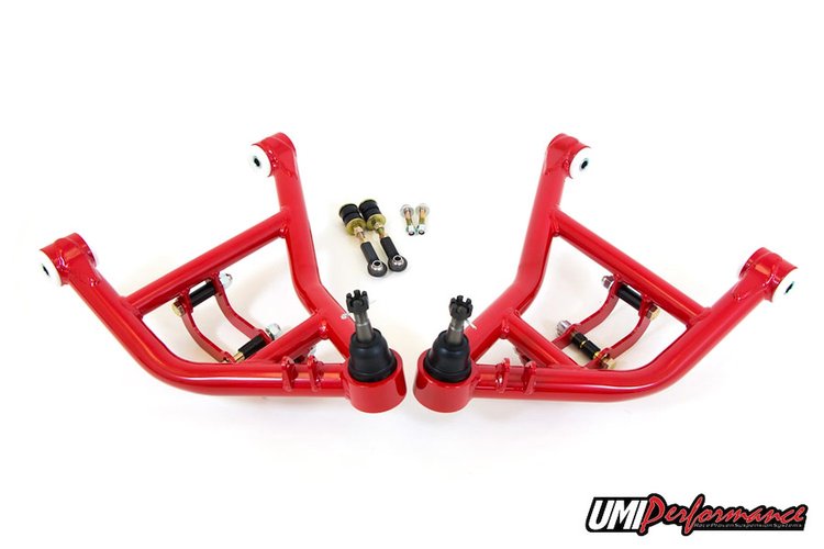 2655-1-R 1970-1981 GM F-Body Lower A-Arms, Tall Ball Joints, Race Version; Red