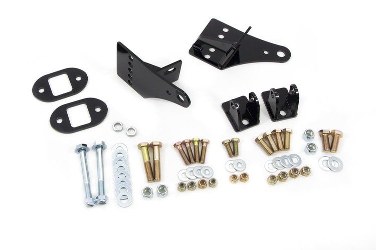 3049 1978-1988 GM G-Body Rear Coilover Bracket Kit, Bolt-In, Brackets Only; Black