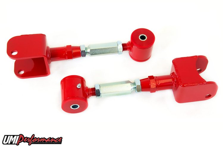 3620-R Adj. Extended Length Upper Control Arms Polyurethane Ends 91-96 Impala SS; Red