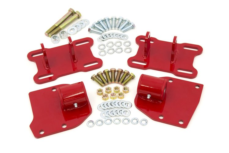 4008-R LSX Motor Mounts for 1968-1972 Buick, Chevrolet, Oldsmobile, Pontiac Models [Red]
