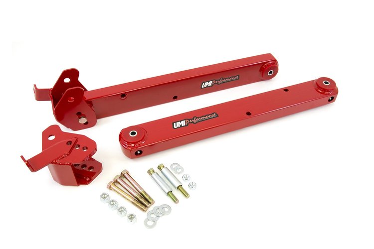4022-R 1964-1972 GM A-Body Rear Lift Bars Bolt-In; Red