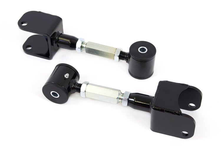 Adjustable Rear Upper Control Arms for 1968-1972 GM A-Body [Polyurethane Bushings, Black Powdercoat]