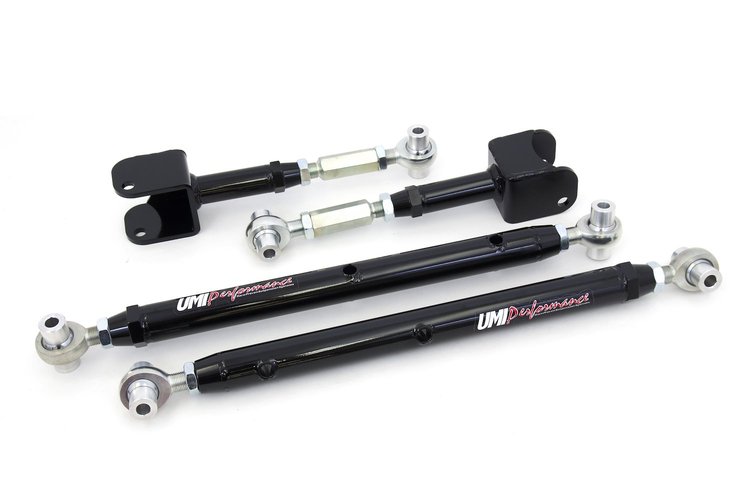 402719-B 1964-1967 GM A-Body Double Adjustable Upper & Lower Rear Control Arms; Black