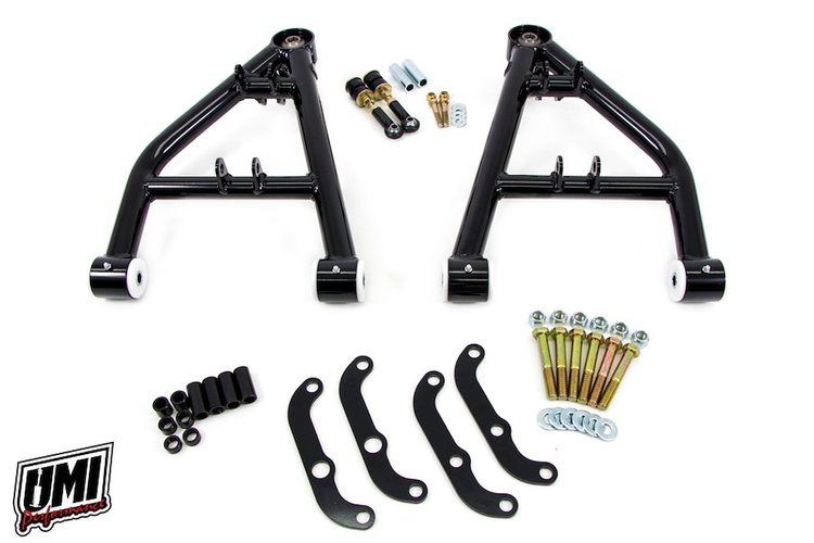 4062-1-B 1964-1972 GM A-Body Tubular Lower A-Arms, Corner Max, Tall Ball Joint; Black
