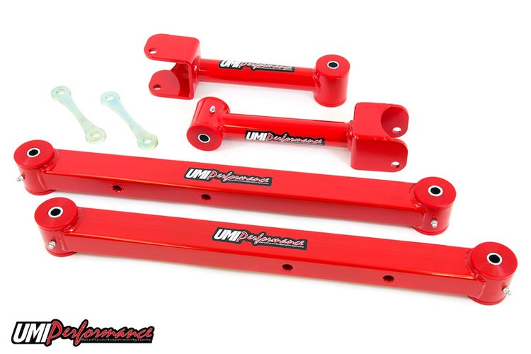 421516-R 1973-1977 GM A-Body Upper & Lower Control Arm Kit; Red