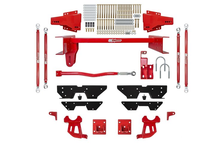 6425-1-R Rear 4-Link Suspension Kit for 1973-1987 Chevrolet, GMC C10/C15 2WD Trucks w/o Coilover Shocks [Red]