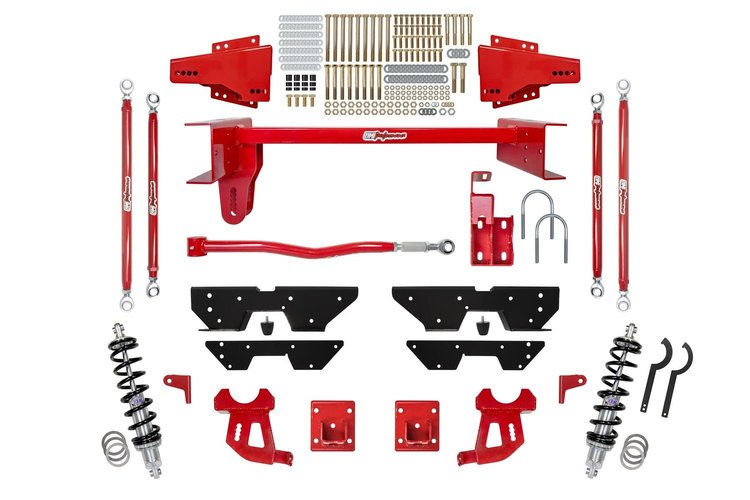 6425-2-B Rear 4-Link Suspension Kit for 1973-1987 Chevrolet, GMC C10/C15 2WD Trucks w/Coilover Shocks [Black]