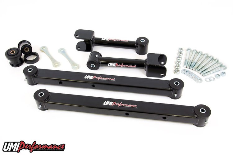 ABR301-B Upper & Lower Control Arm Kit 73-77 GM A-Body; Black
