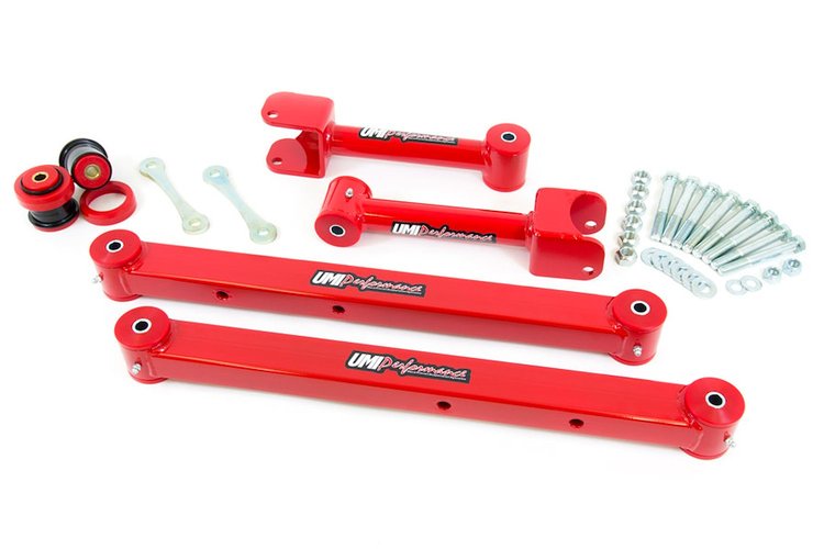 ABR301-R Upper & Lower Control Arm Kit 73-77 GM A-Body; Red
