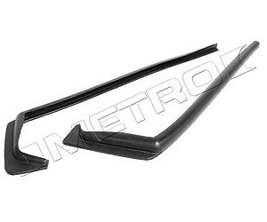 Upper Door Hinge Seals. Straight section 16-3/4 In. long. Square hooked section 6-1/4 In. long. Incl