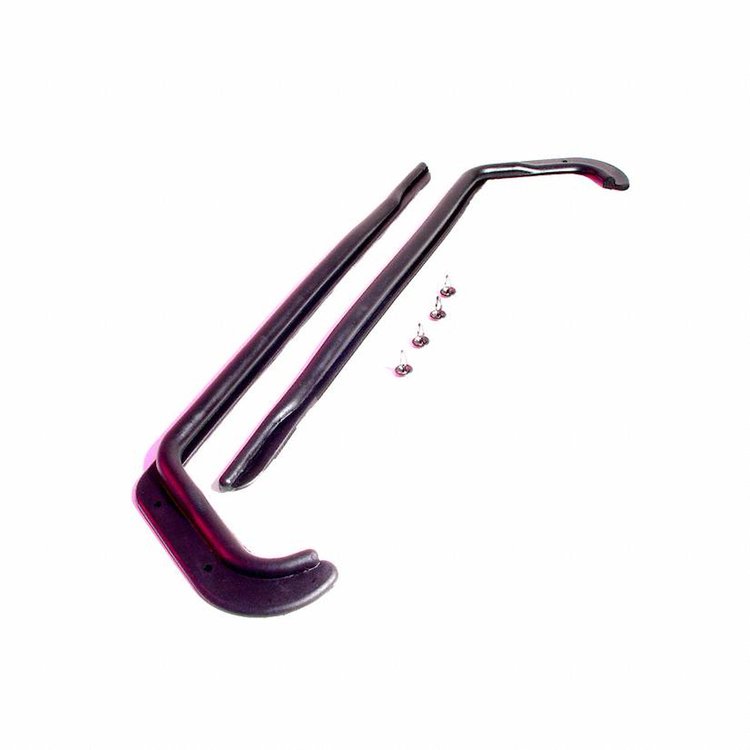 Upper Door Hinge Seals. Straight section 13-1/2 In. long. Curved hook section 6 In. long with 2 hole