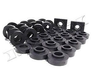 Body Mount Kit. Complete kit replaces all upper and lower body cushions. 3 types of body mounts. 32