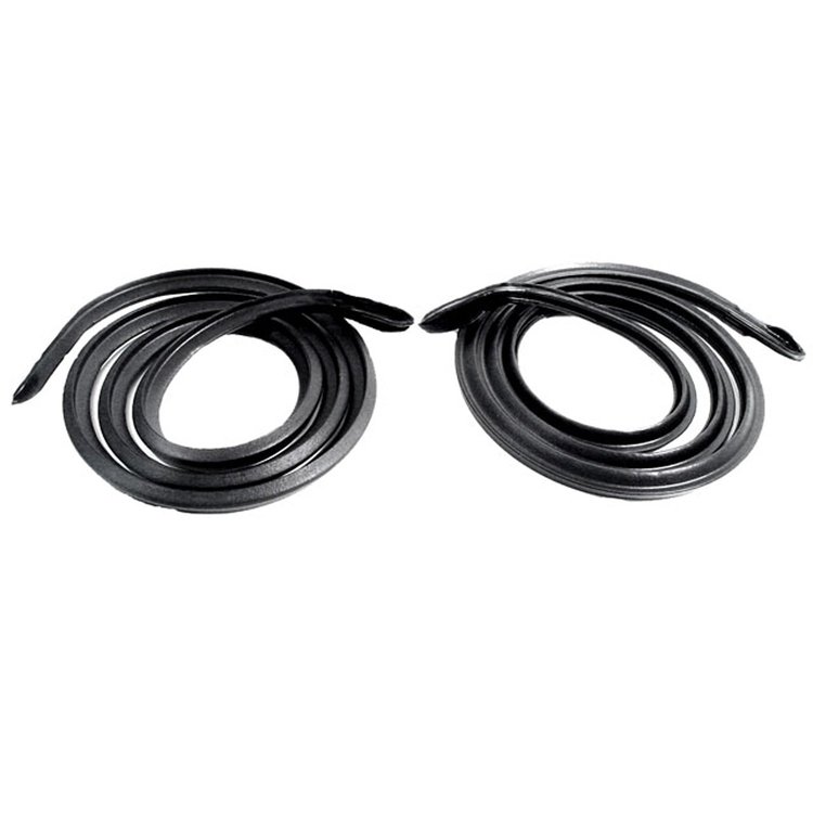 Molded Door Seals made with molded ends. 80 In. long Each. Pair. R&L. DOOR SEAL 65-66 FORD MUSTANG PAIR