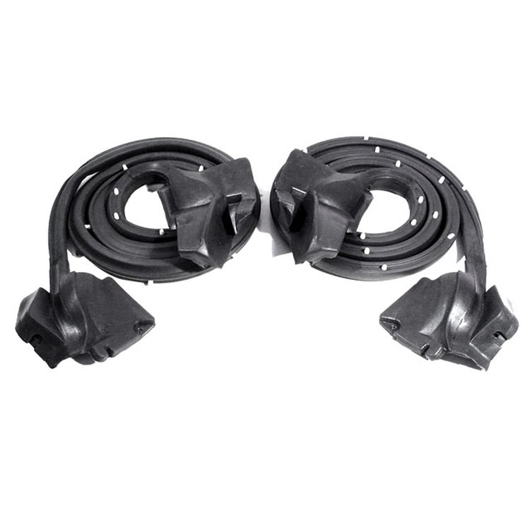 Front Door Seals. Made with molded ends and installed clips. Pair. DOOR SEAL-FRONT 80-85 CADILLAC SEVILLE 4 DOOR SEDAN PAIR