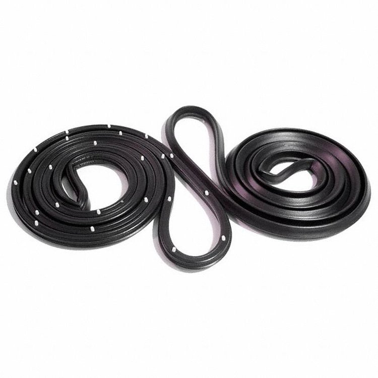 Rear Molded Door Seals with Clips. For 4-door sedan. Pair. R&L. DOOR SEAL REAR 75-79 GM X BODY 4 DOOR PAIR