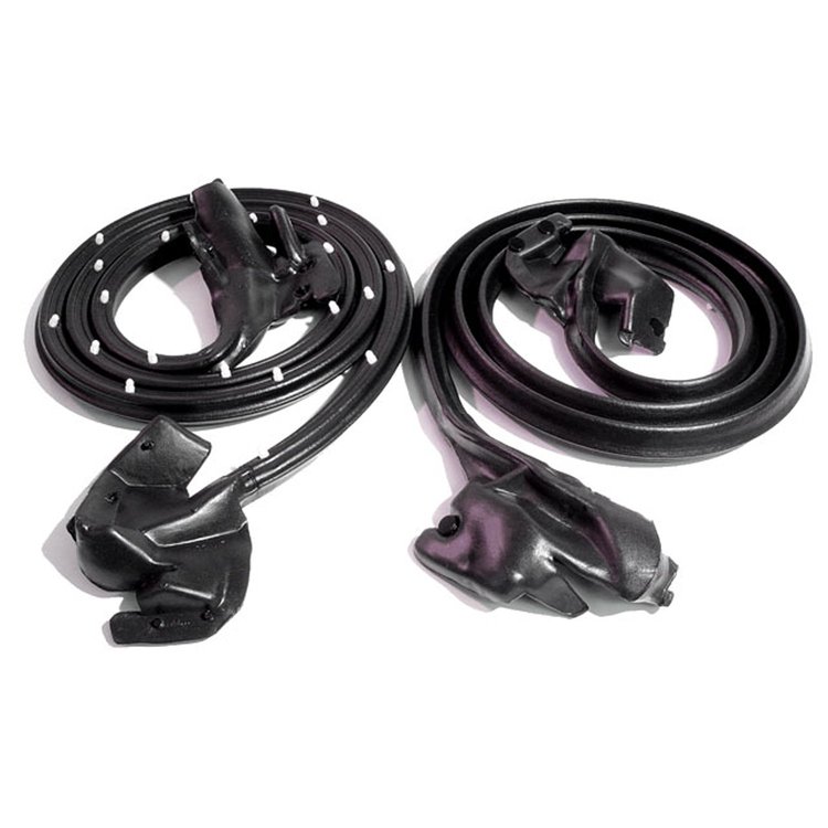 Molded Door Seals with Clips and Molded Ends. Replaces OEM #7719476/7. Pair. R&L. DOOR SEAL 68-69 GM F BODY 2 DOOR PAIR