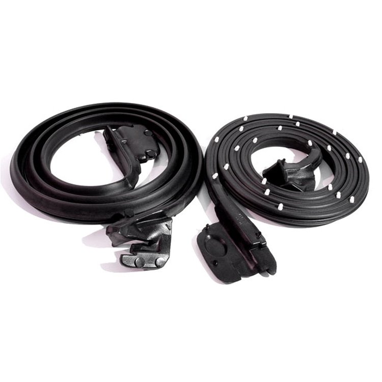 Molded Door Seals with Clips and Molded Ends. Replaces OEM #7638506/7. Pair. R&L. DOOR SEAL 67 GM F BODY 2 DOOR PAIR